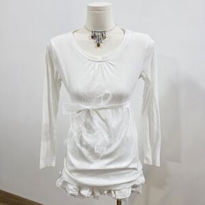 Mossimo vintage white long sleeve babydoll top